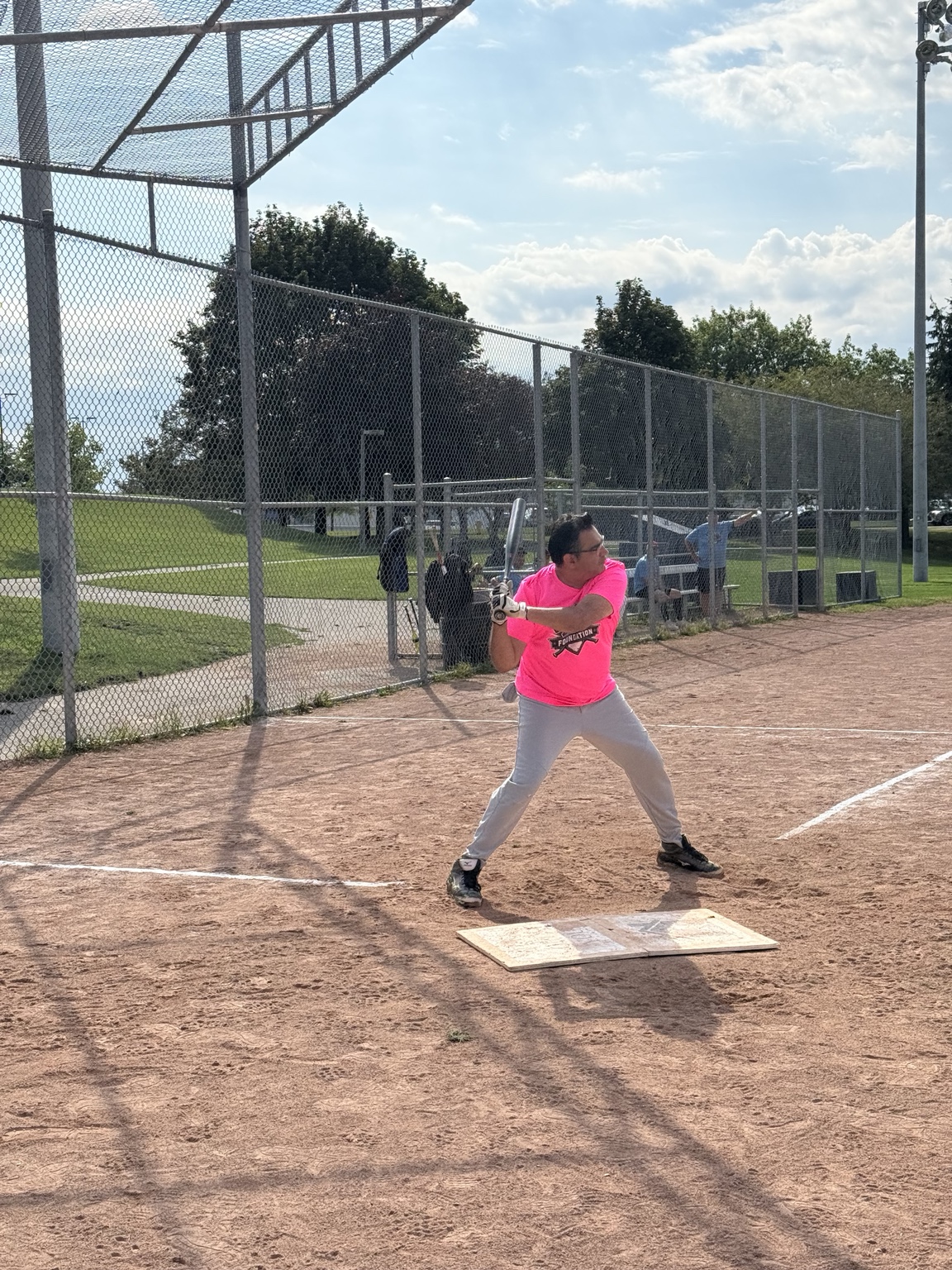 TNT baseball participant at the plate